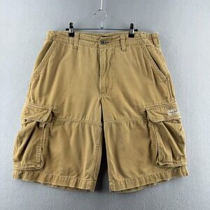 Polo Jeans Co Ralph Lauren Shorts Mens 34 Tan Heavy Cotton Cargo Y2K Vintage